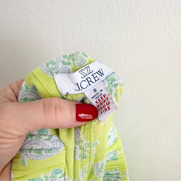 SZ Blockprints x J.Crew Green Paisley Cotton Pajama Set Size S - Picture 6 of 6